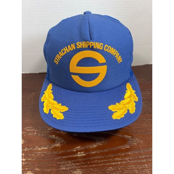 Vintage Strachan Shipping Company Trucker Scrambled Eggs Snapback Hat - Picture 1 of 4
